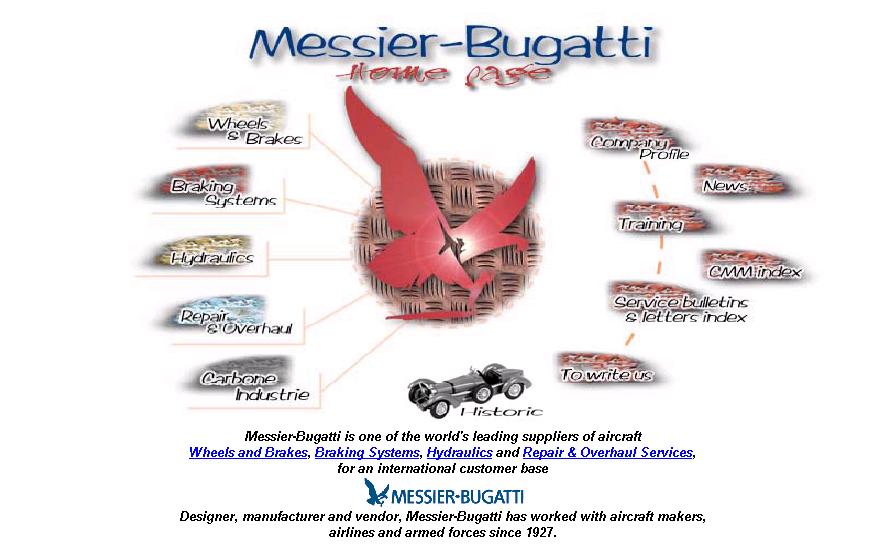 1er site Internet Messier-Bugatti en 1997