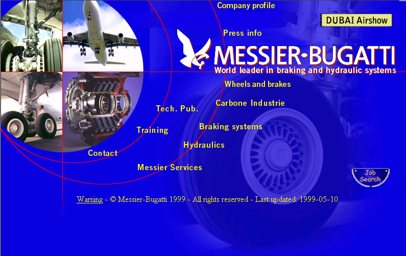 Site Internet Messier-Bugatti en 1999